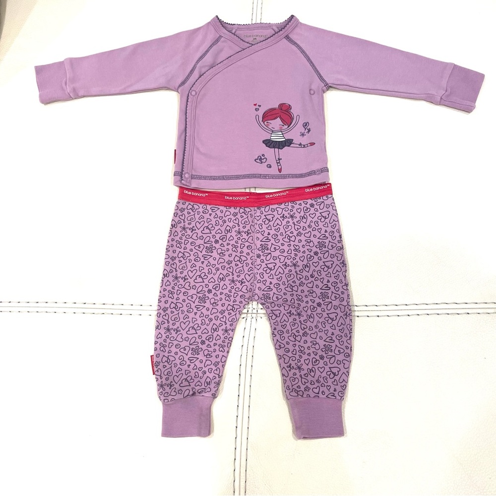 Blue Banana Baby Purple Matching Set 6 months